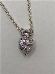 PANDORA Double Heart Pendant Sparkling Collier Necklace 17.7